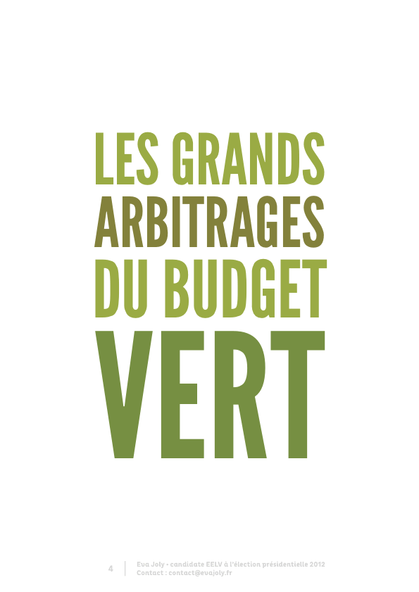 Présentation Les Grands Arbitrages du Budget Vert