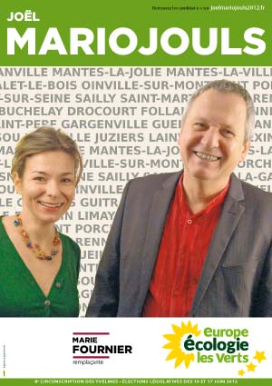 affiche officiel campagne legislatives 2012 du candidat Joël Mariojouls pour la 8ème circonscription des Yvelines