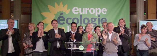 photo candidats eelv avec José Bové, meeting au Palais des Congrès de Versailles mai 2012