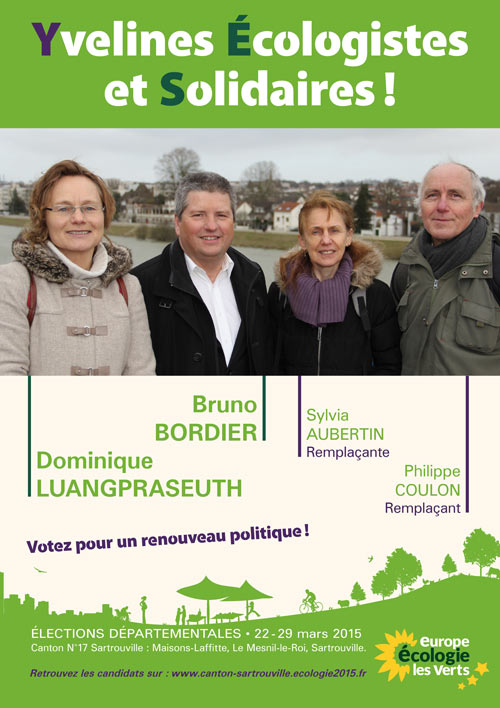 canton N°17 de Sartrouville candidats EELV pour les élections départementales 2015 Yvelines