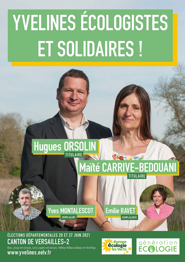 Candidats EELV aux élections départementales dans les Yvelines pour le canton de Versailles 2